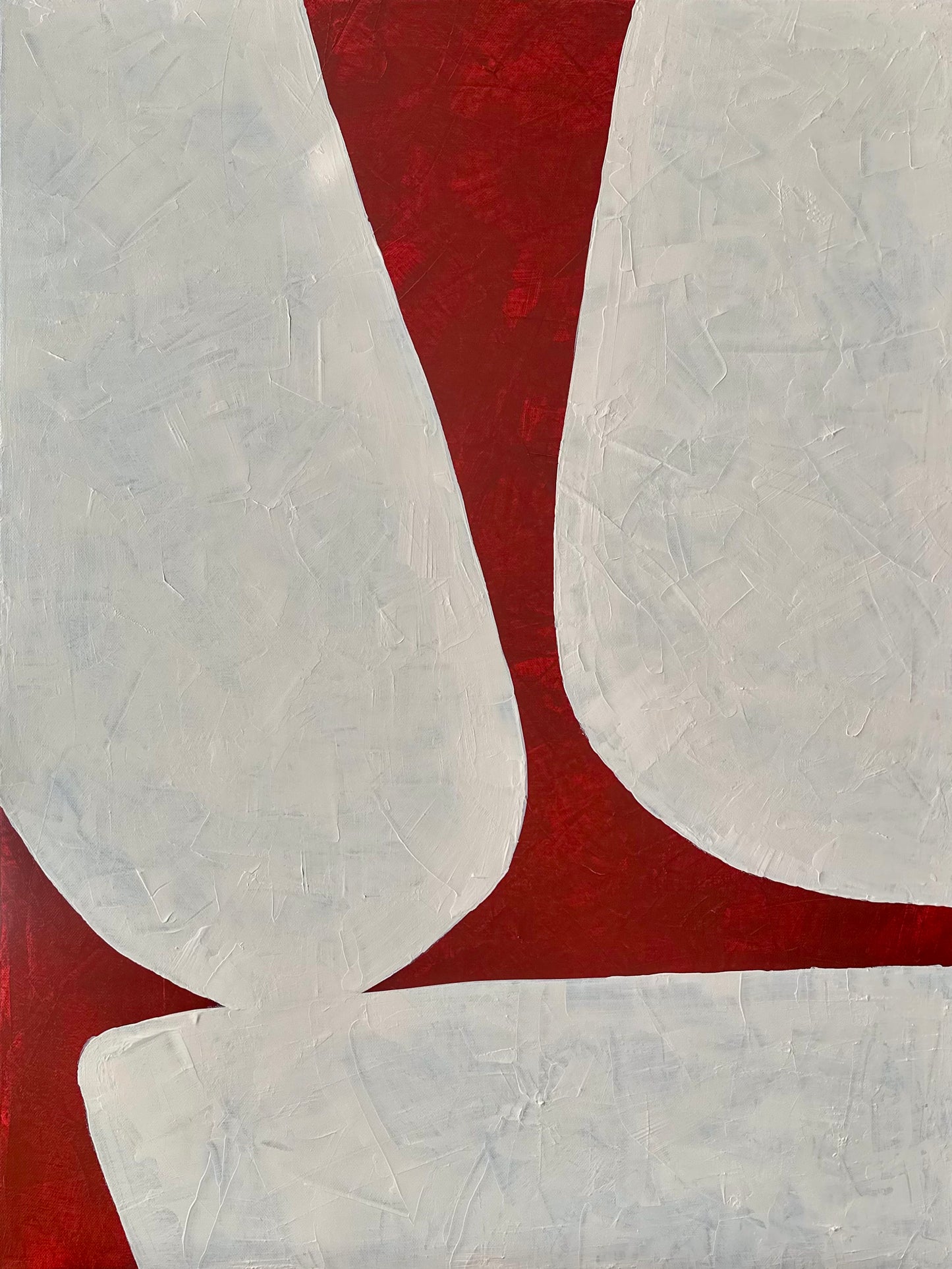 Abstract Acrylic Painting Carnelian Red